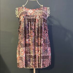 Bobbie Brooks Blue and Pink Patterned Plus Size Top